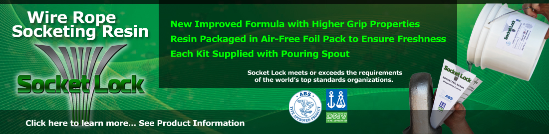 Wire Rope Socketing Resin - Socket Lock. New improved formula with higher grip properties.